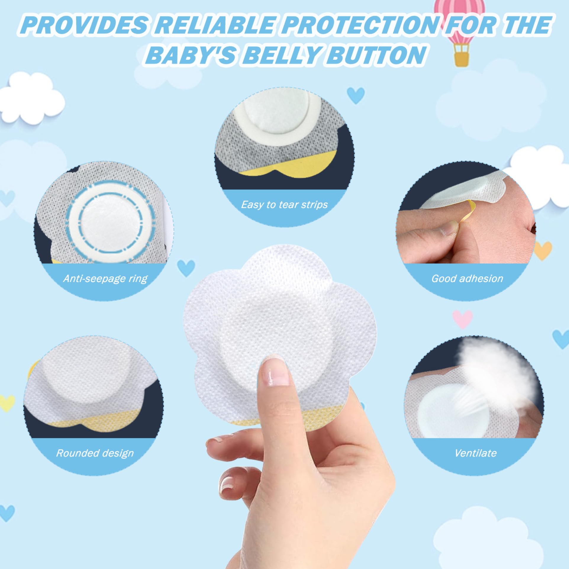 20pcs adesivo per ombelico per bambini impermeabile nuoto Patch per cordone ombelicale nastro adesivo sicuro protezione della pancia per neonato  66