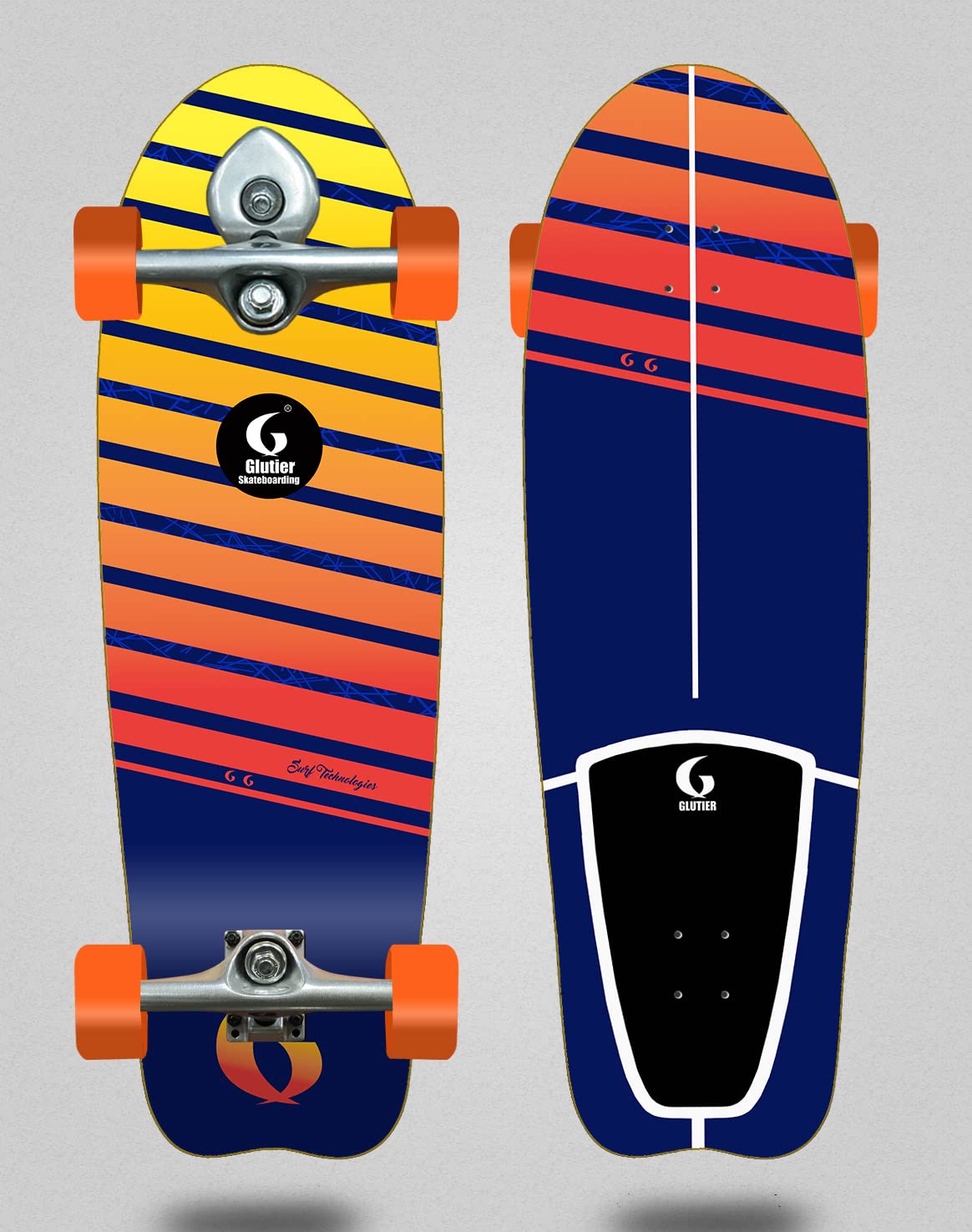 Glutier Surfskate Complete with Buri Trucks - Skate Surf Lmx 31