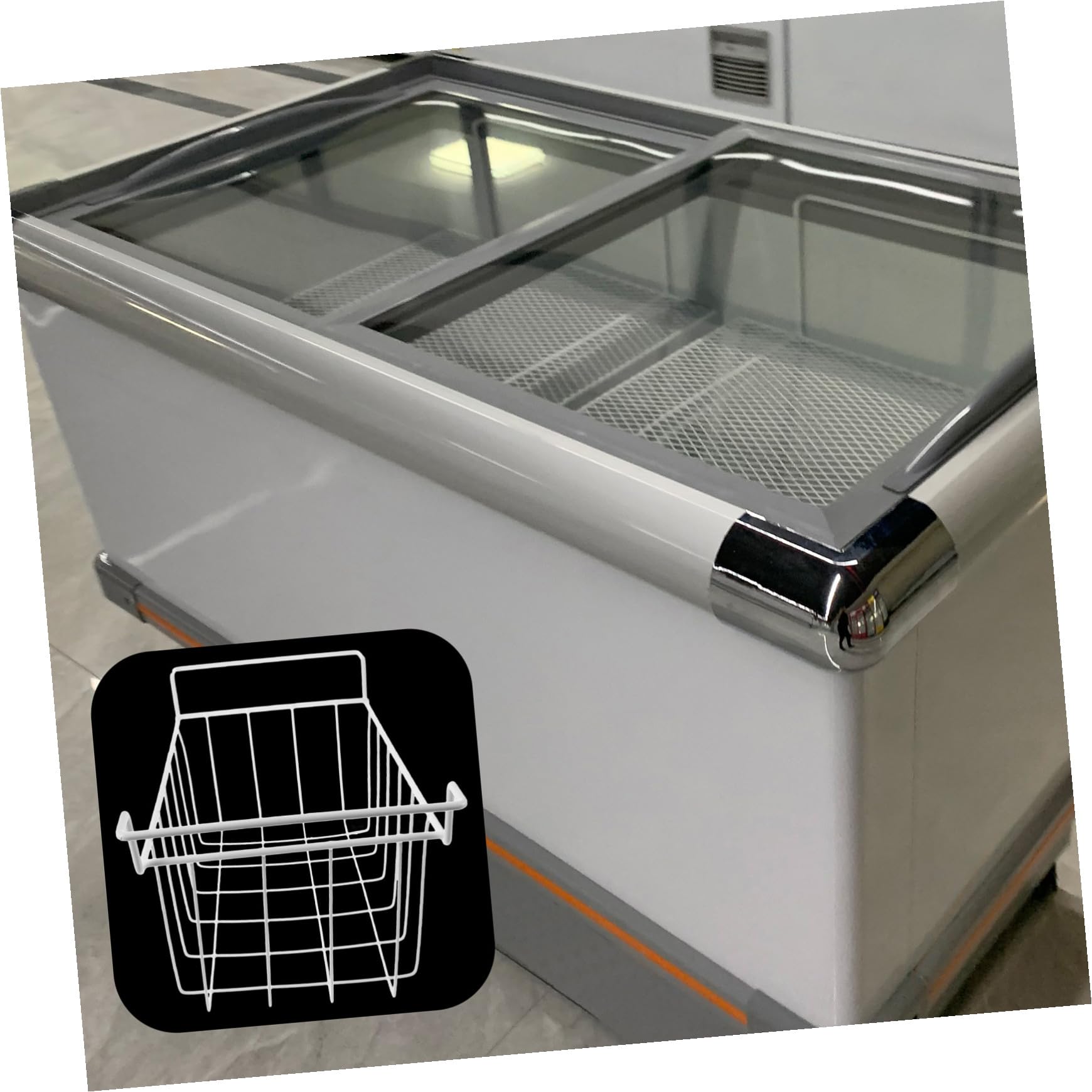 3 Cestas Organizadoras Colgantes con Estructura de Malla Alambre y Asas de Hierro Blanco Optimizan el Almacenamiento y Circulación de Aire para Congelador y Refrigerador