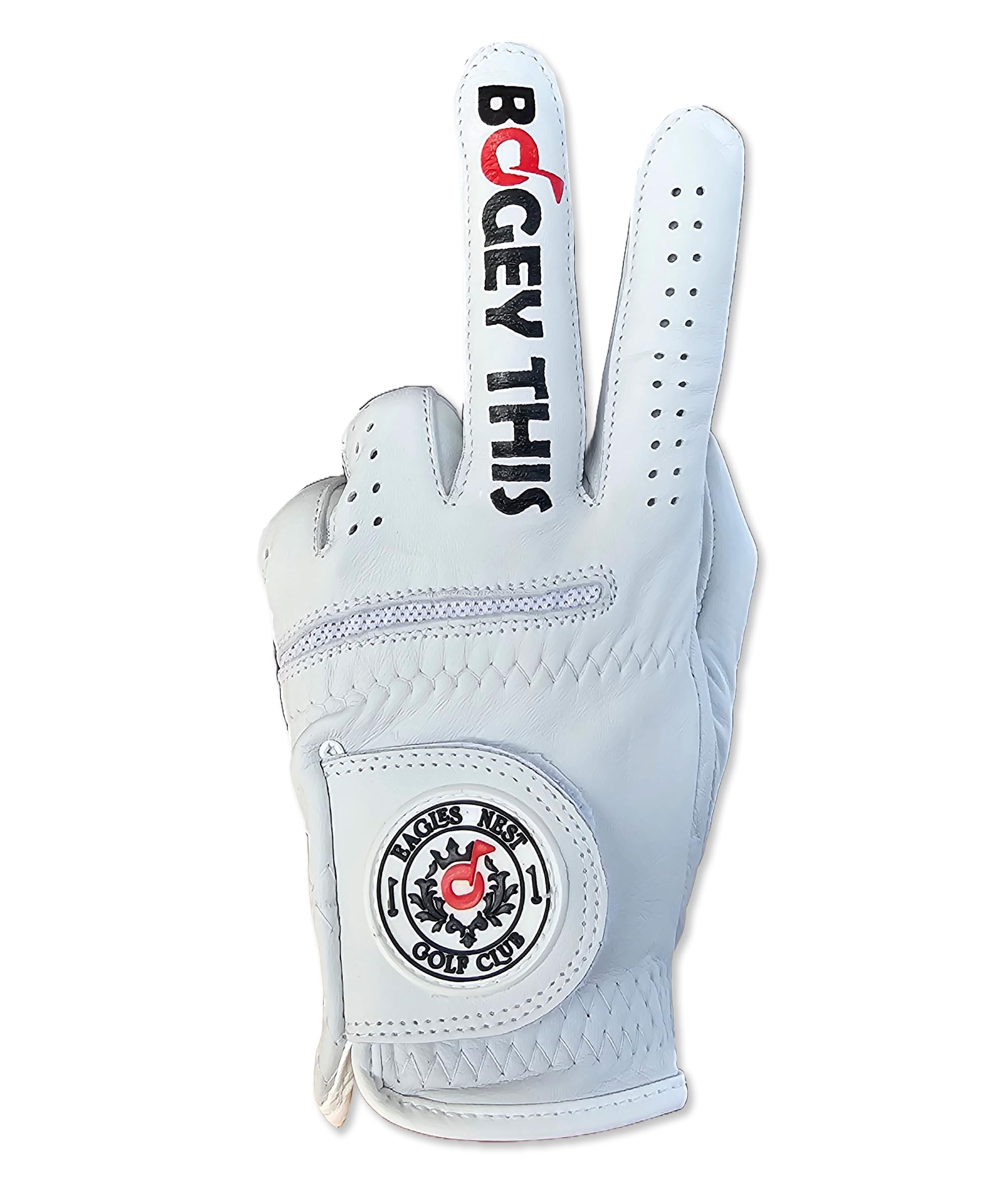 Bogey This Funny Golf Glove - Premium 100% Cabretta Leather Shocker Golf Gloves Golf Attire and Essentials for Men Fun Golfer Gag Gift Right Left Hand