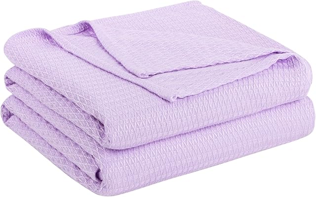 PiccoCasa Cooling Bamboo Blanket All Seasons Breathable for Hot Sleepers, Soft and Lightweight for Bed, Sofa Thin Blanket Summer Keep Cool Lavender Single 150x200cm