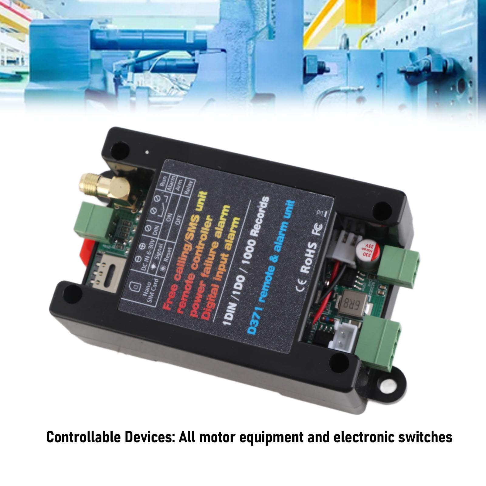 Relé de control remoto de control remoto 4G recordatorio de falla de energía amplia compatibilidad para el hogar automatización industrial vivienda ABS (Versión de la UE)