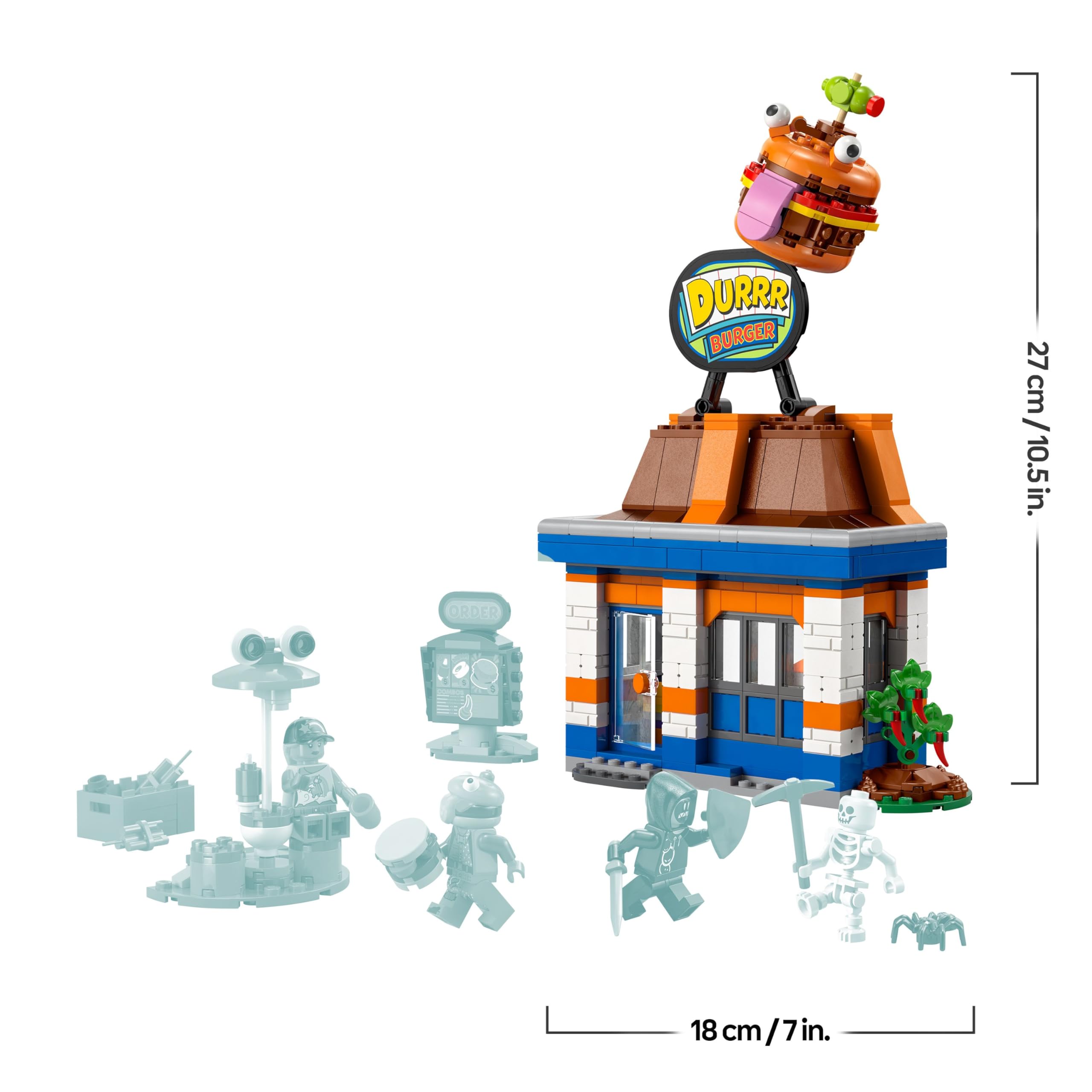 LEGO Fortnite Le Restaurant Durrr Burger - Jeu Créatif avec Minifigurines de Terreur des Plages, Boss Burger & Gouash - Cadeau Collector sur Le Thème des Jeux Vidéo - Garçon ou Fille dès 10 Ans 77076
