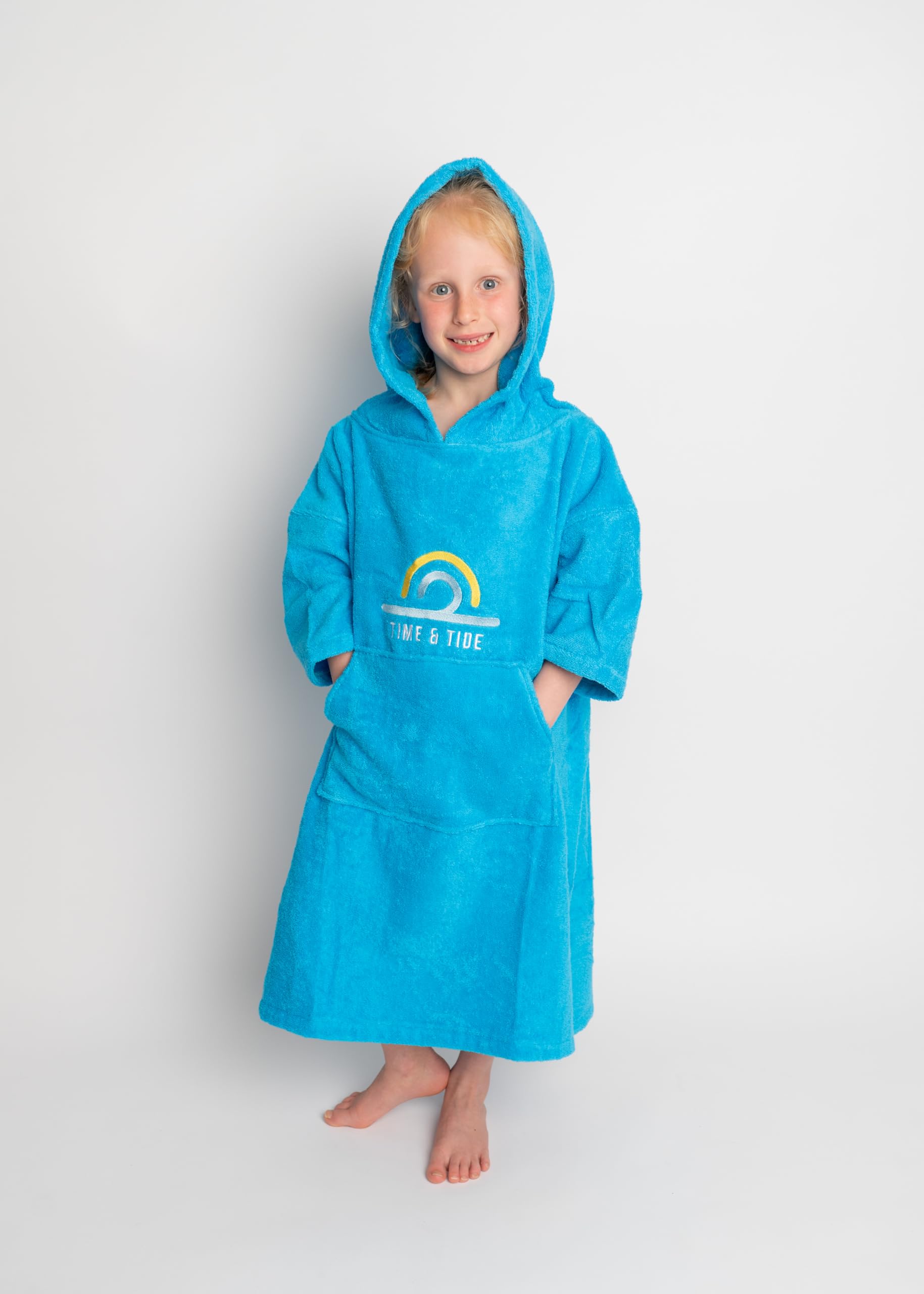 Time & Tide Peignoir en éponge pour enfants – Poncho à capuche en coton