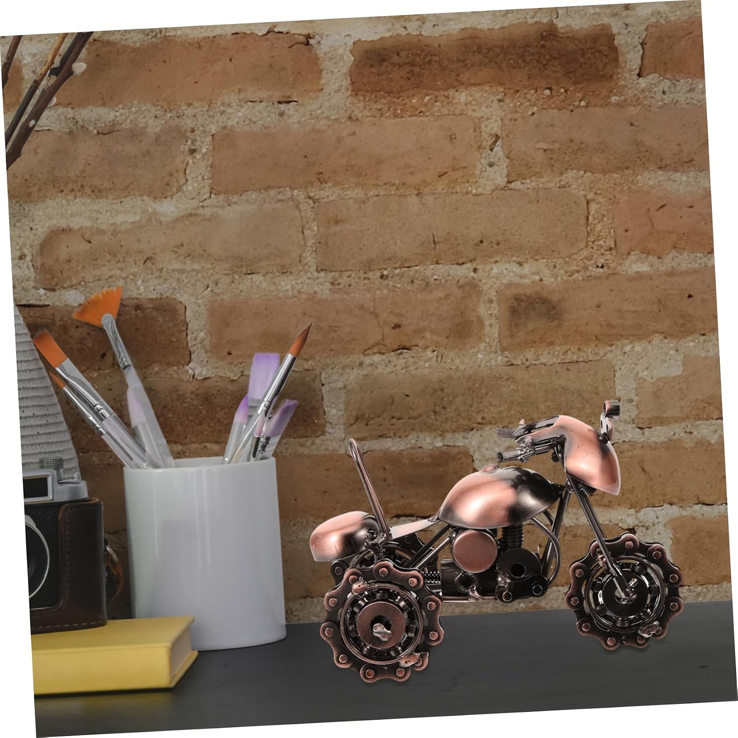 Holibanna Vintage Motorcycle Model Figurine Retro Style Metal Motorcycle Craft Collectible Art for Home Decor Motorcycle Enthusiasts Unique Tabletop