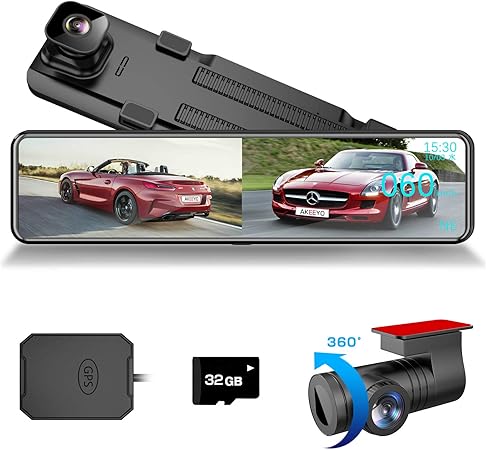 Amazon ドライブレコーダー ミラー型 12インチ 21年最新 前後カメラ60fps表示再生録画 スーパーキャパシタ搭載 Qzss衛星測位gps 前後カメラ 前1080p後1080p Hd Hdr Wdr 0万画素高画質 Hudモード 前後同時録画表示 広角レンズ デジタルインナーミラー Sonyセンサー