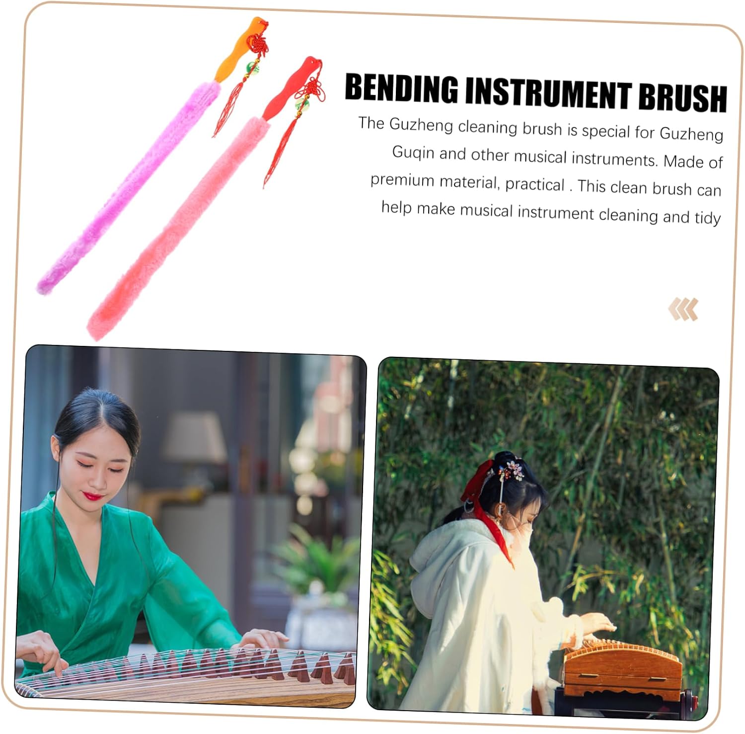 Dulcimer Cleaning Brush Guzheng Clean Accessory Thin Brush Cleaning Tool Random Color