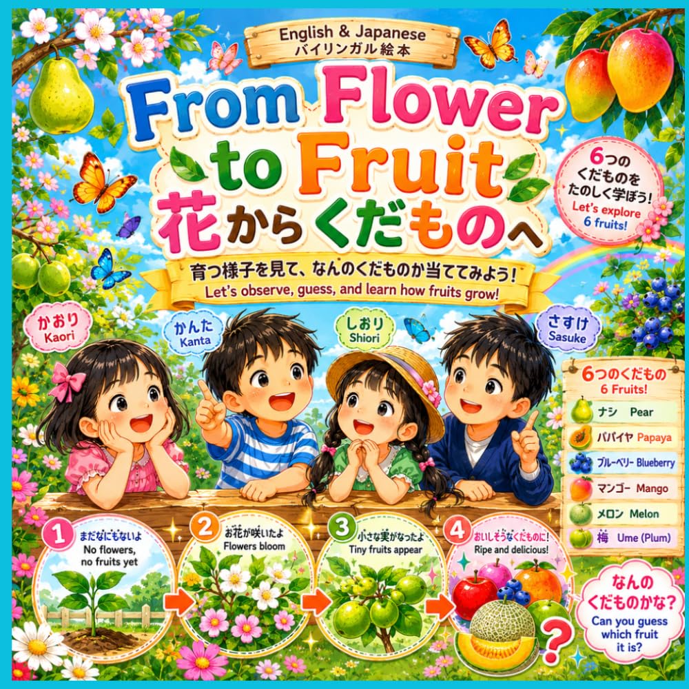From Flower to Fruit: A Bilingual Guessing Adventure About How Fruits Grow English & Japanese Picture Book