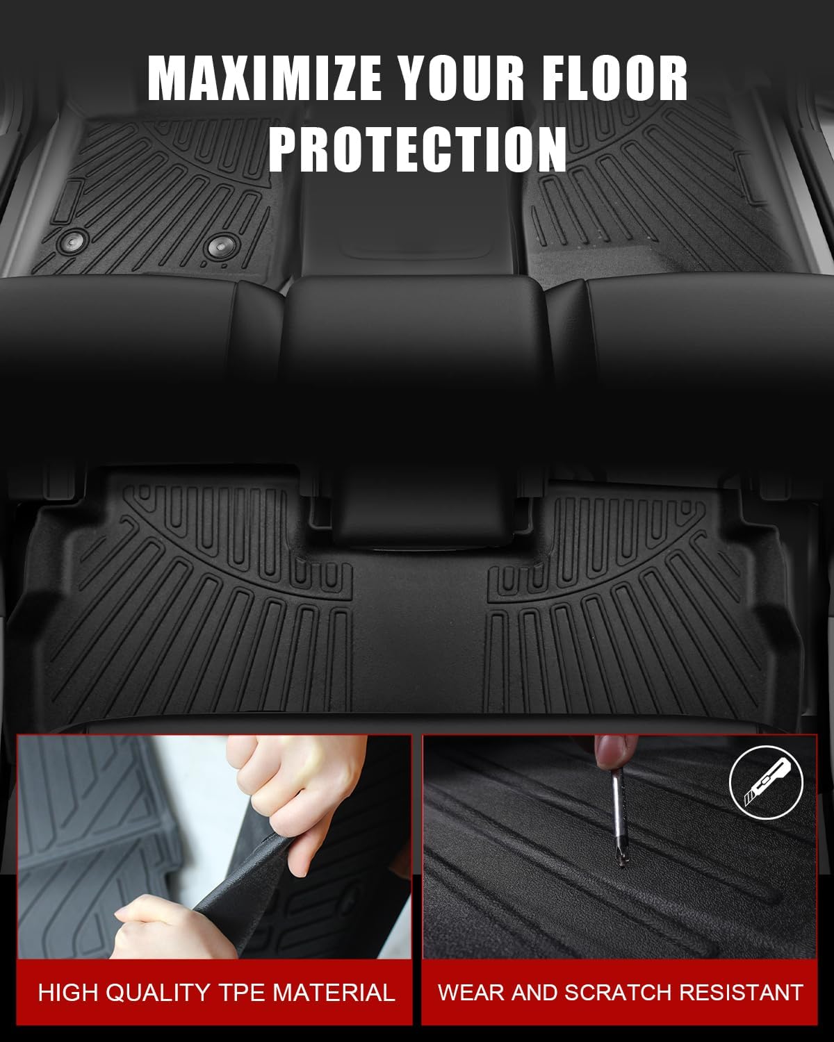 Floor Mats for 2024 2025 2026 Chevrolet/Chevy Trax Cargo Liner, All-Weather Floor Mats Liners TPE Custom Floor Mats Compatible with Chevy Trax Accessories Protection Mats