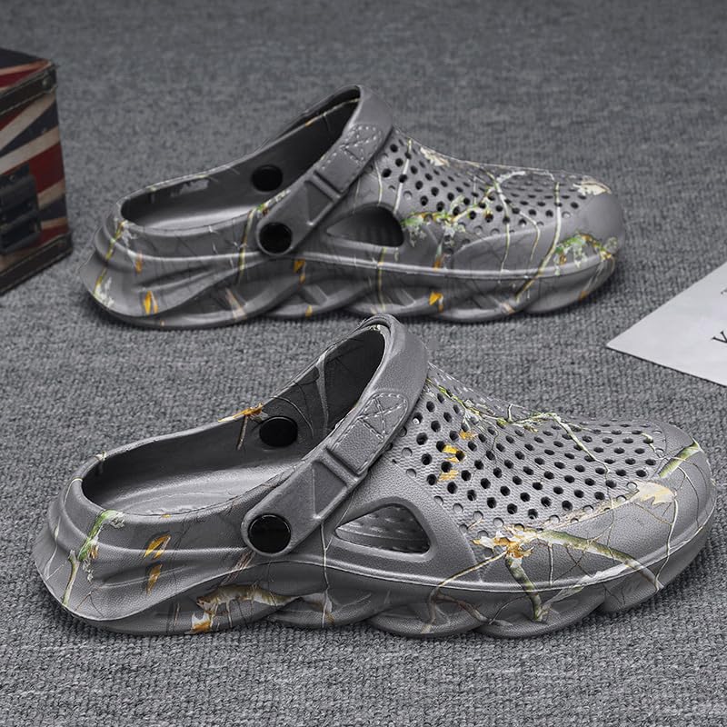 Image of Men's Clog Garden Shoes Adult Mule Outdoor Sports Sandals Summer Water Beach Shoes Casual Comfortable Fashion Breathable Slippers Lightweight
