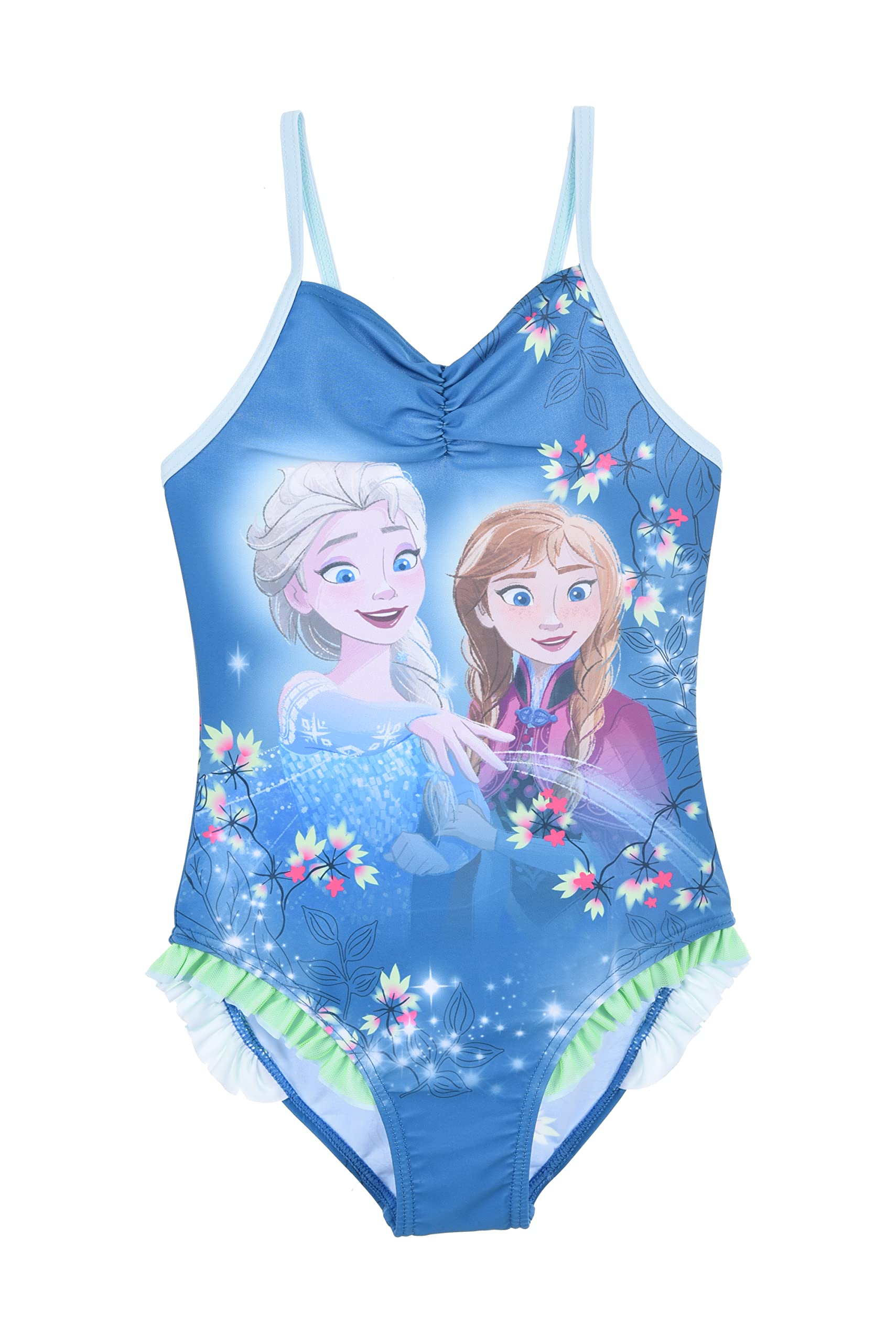 Disney Elsa Bañador para Niña, Bañador de Una Pieza, Diseño Frozen, Bañador de Natación, Regalo para Niñas, Talla 8 Años, Azul Oscuro