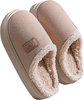 Women Men Indoors Slipper Sherpa Lined Keep Warm Slide Chunky Closed Toe Slippers 2026 Winter Fall Lounging Slides