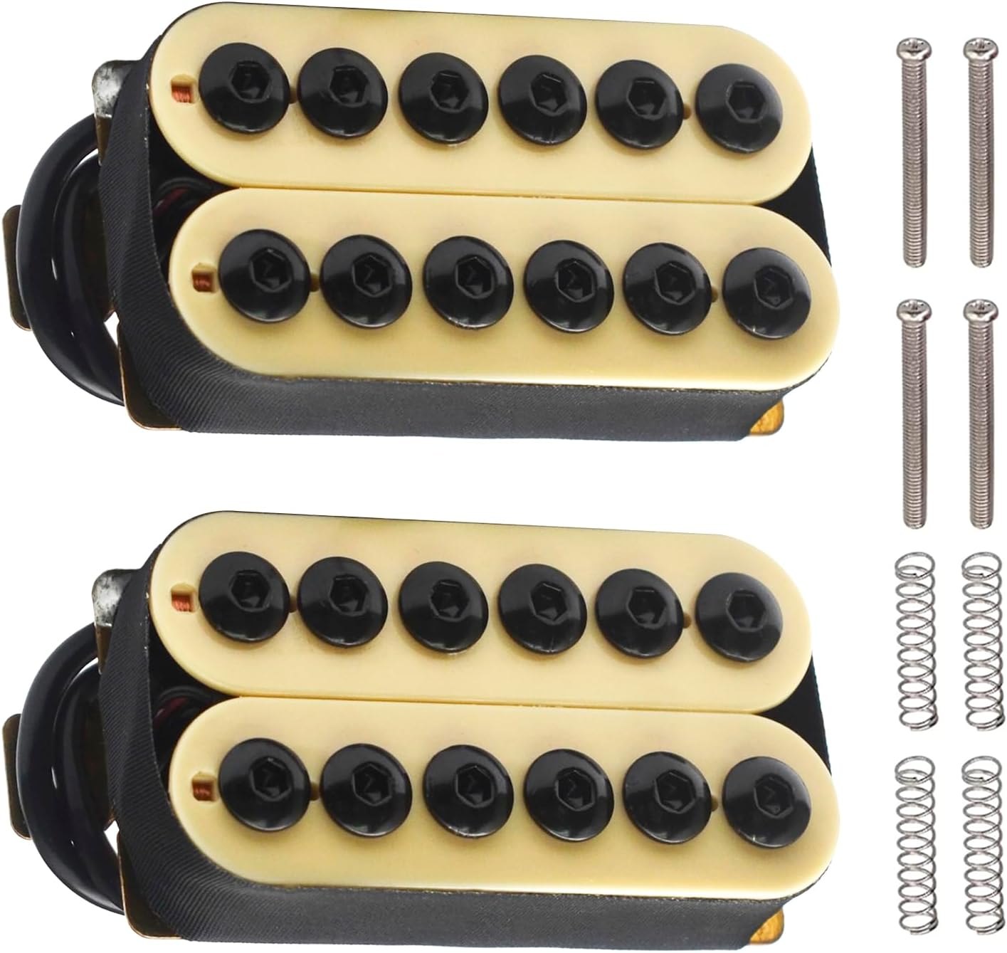 SAPHUE Adjustable Metal Double Coil Electric Guitar Pickups Humbucker Punk Neck/Bridge Pickup (yellow)