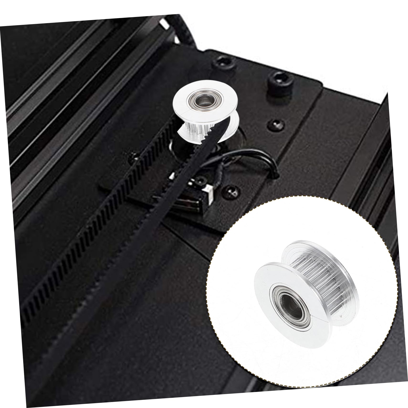 KICHOUSE 5 Pcs Pulley for 3D Printer Gt Timing Belt Pulleys High Precision Pulleys Motor Pulley Kit Pulley Timing Pulley Wheel Synchronous Wheel for 3D Printer Pulley Belt Silver