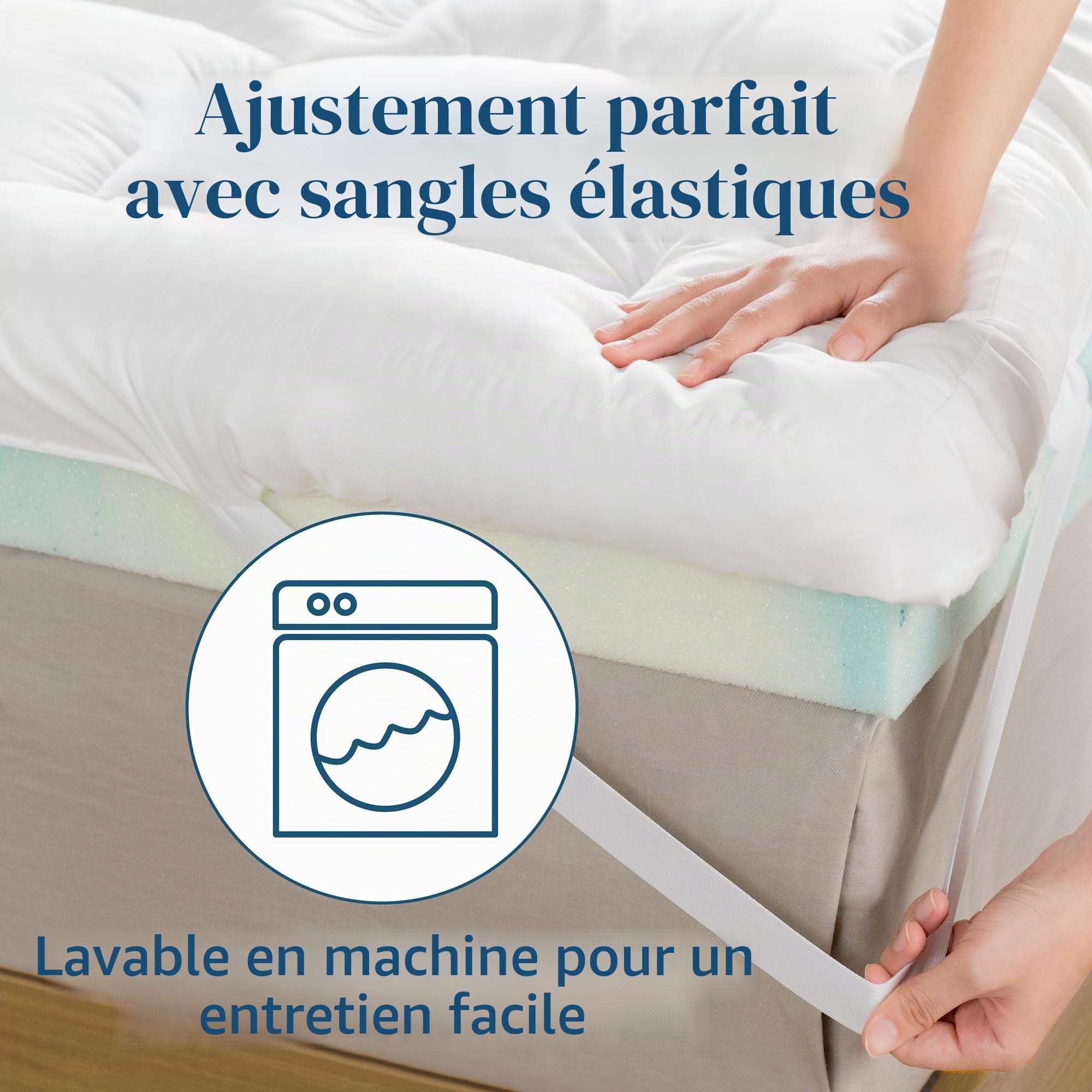 Zinus Surmatelas en Mousse à mémoire de Forme 135 x 190 cm, épaisseur 10 cm, Design à cellules Ouvertes, Respirant et Doux, fermeté Moyenne, pour améliorer Le Repos et Le Confort, certifié Oeko-Tex