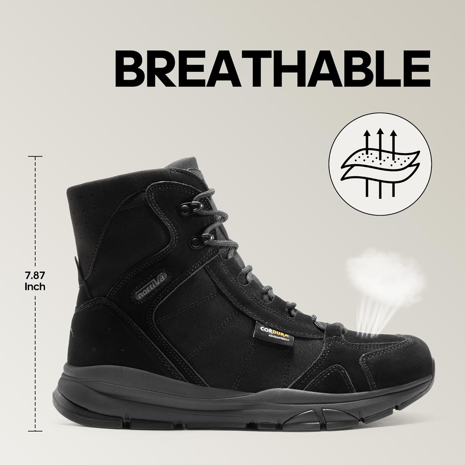 NORTIV 8 Men's Lightweight Military Tactical Work Boots Outdoor Hiking Motorcycle Combat Boots - Image 7