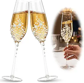 2 peças de taças de champanhe de casamento para noiva e noivo, taças de champanhe personalizadas para casais, noivados, noivados, aniversários, chás de panela, brindes de festa, conjuntos de presente