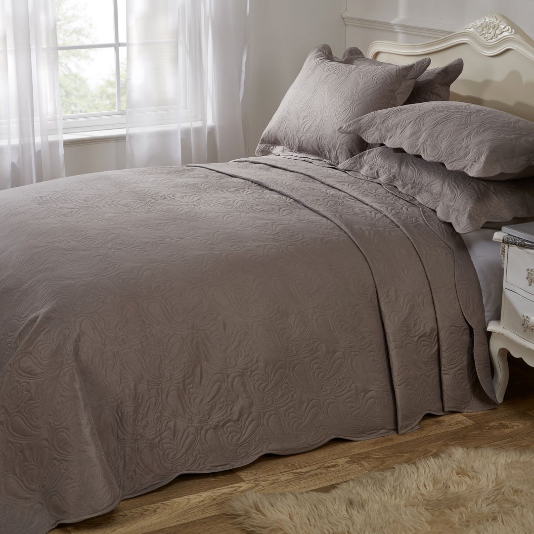 Emma Barclay Mink-DB-Bedsprd Juego de Colcha Athena Matrimonio, visón, 100% poliéster, Gris, Cama Doble