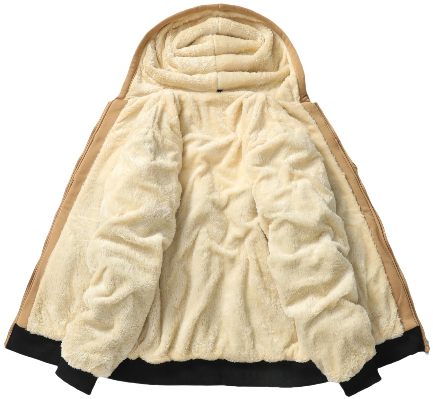 LEZUAN Felpa con Cappuccio Uomo Vello Foderato, Hoodie con Cerniera Integrale, Cappotto con Cappuccio di Spessore, Giacca con Cappuccio Inverno Caldo