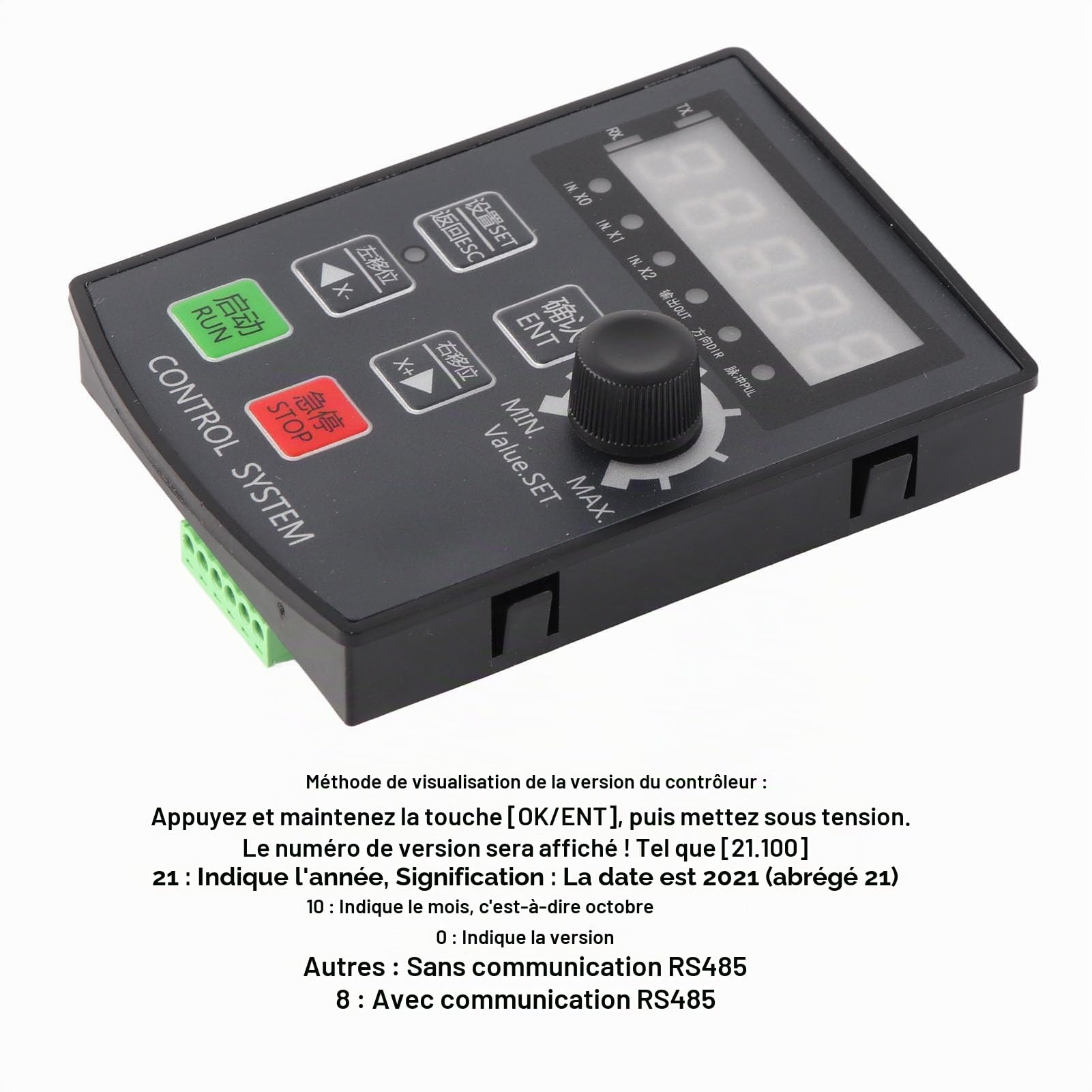 Module de Contrôleur de Mouvement de Moteur Pas à Pas Matériel ABS Affichage à 5 Chiffres DC 12-24V HF020-7X1T1M