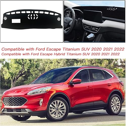 Miniatura 6 de Cubierta de tapete para salpicadero, consola central interior personalizada compatible con Ford Escape Titanium SUV 2020 2021 2022, accesorios (con