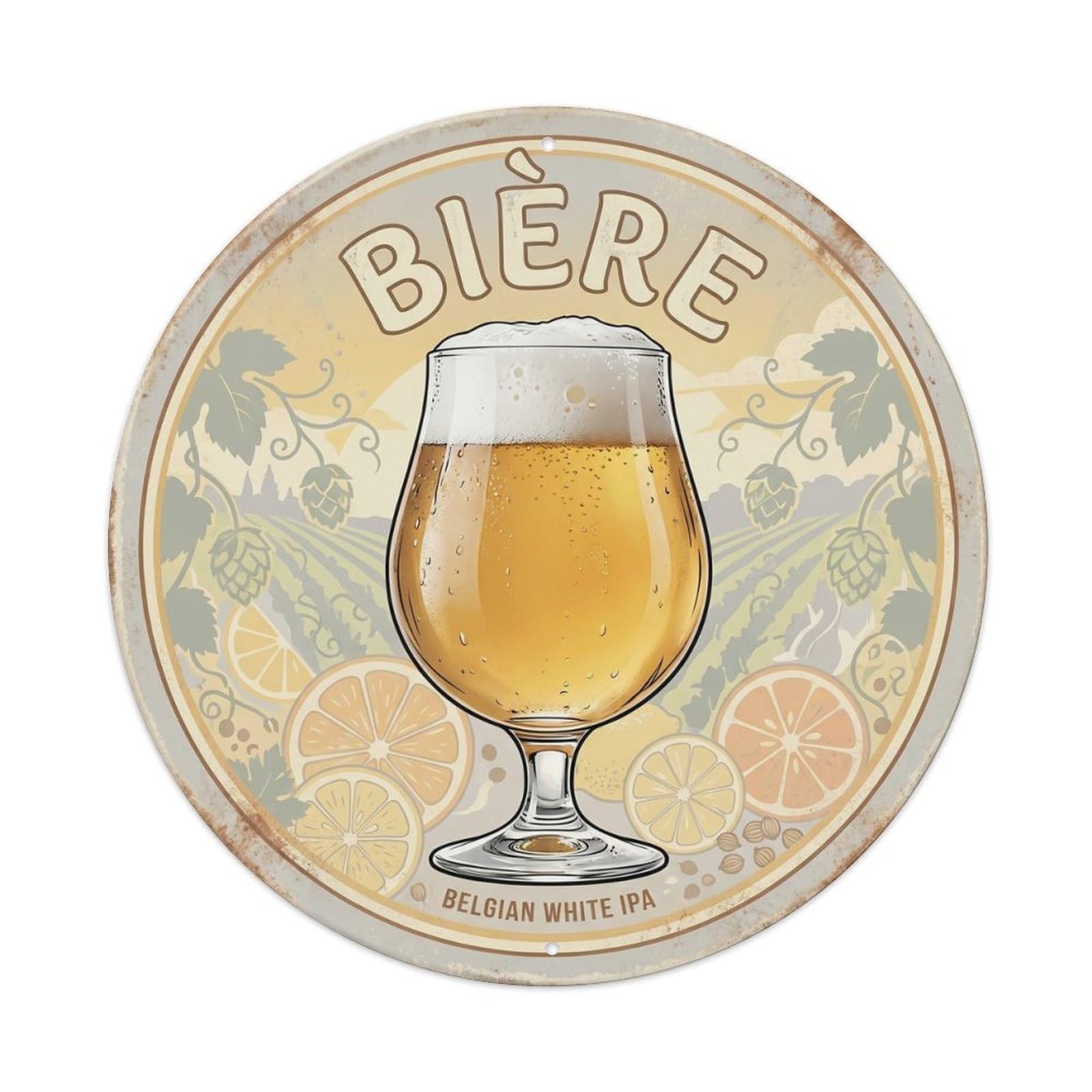 European Craft Beer Beverage Ale House 1950s Diner Metal Tin Sign
