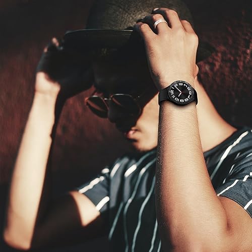 Miniatura 8 de AMANECER Anillo de bisel diseñado para Galaxy Watch 6 Classic de 1.73 pulgadas (1.693 in), 1.77 pulgadas, acero inoxidable, elegante marco de bucle,