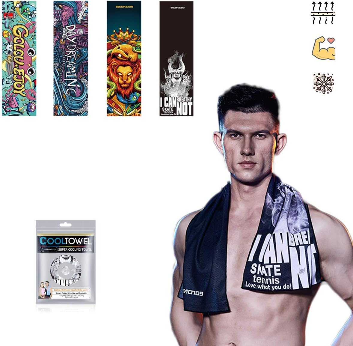 Cooling Towel(40“x12”) - Ice Towel,Headscarf, Activities, Yoga, Running, Gym, Fitness, Travel,Golf, Outdoor Sports