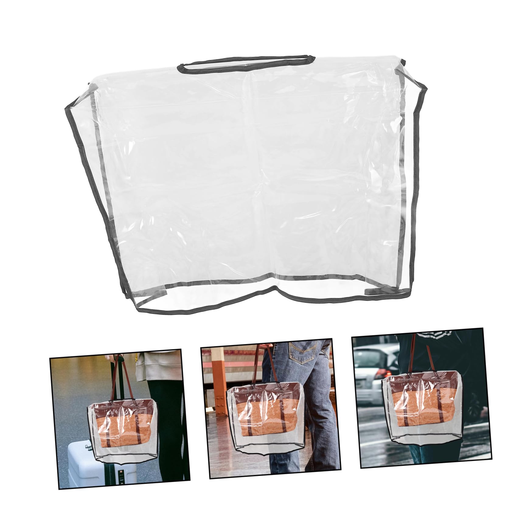 SUPVOX Imperméable à Main Transparent Pochette de téléphone polochon à Main pour Femmes à Main Clair de Voyage Housse de Pluie pour Housse de PVC