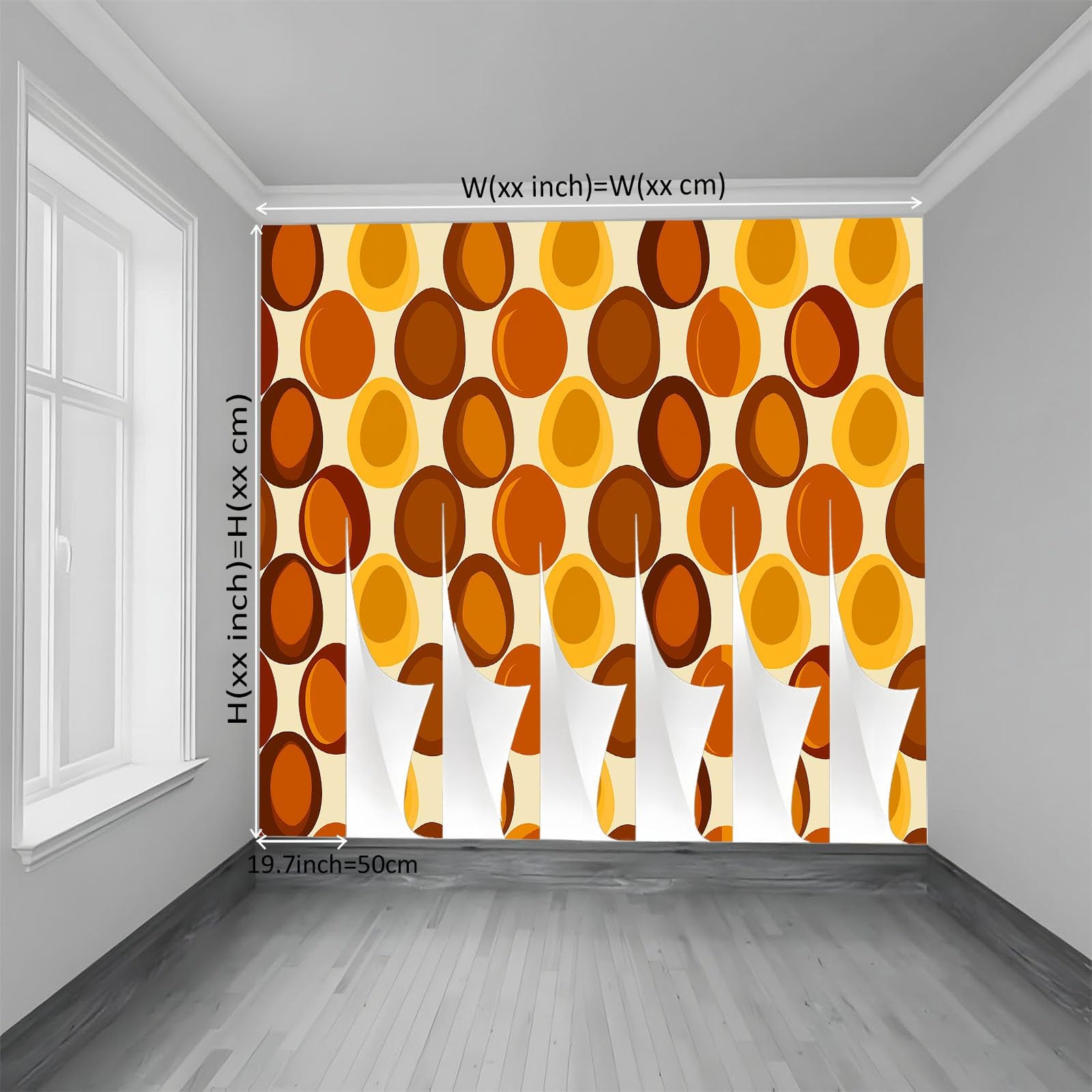 Fototapeta 3D 200 x 140 cm - wielokolorowa włóknina tapeta ścienna do salonu i telewizora biura - XXL niesamoprzylepna dekoracja retro piegowate jajko w kropki