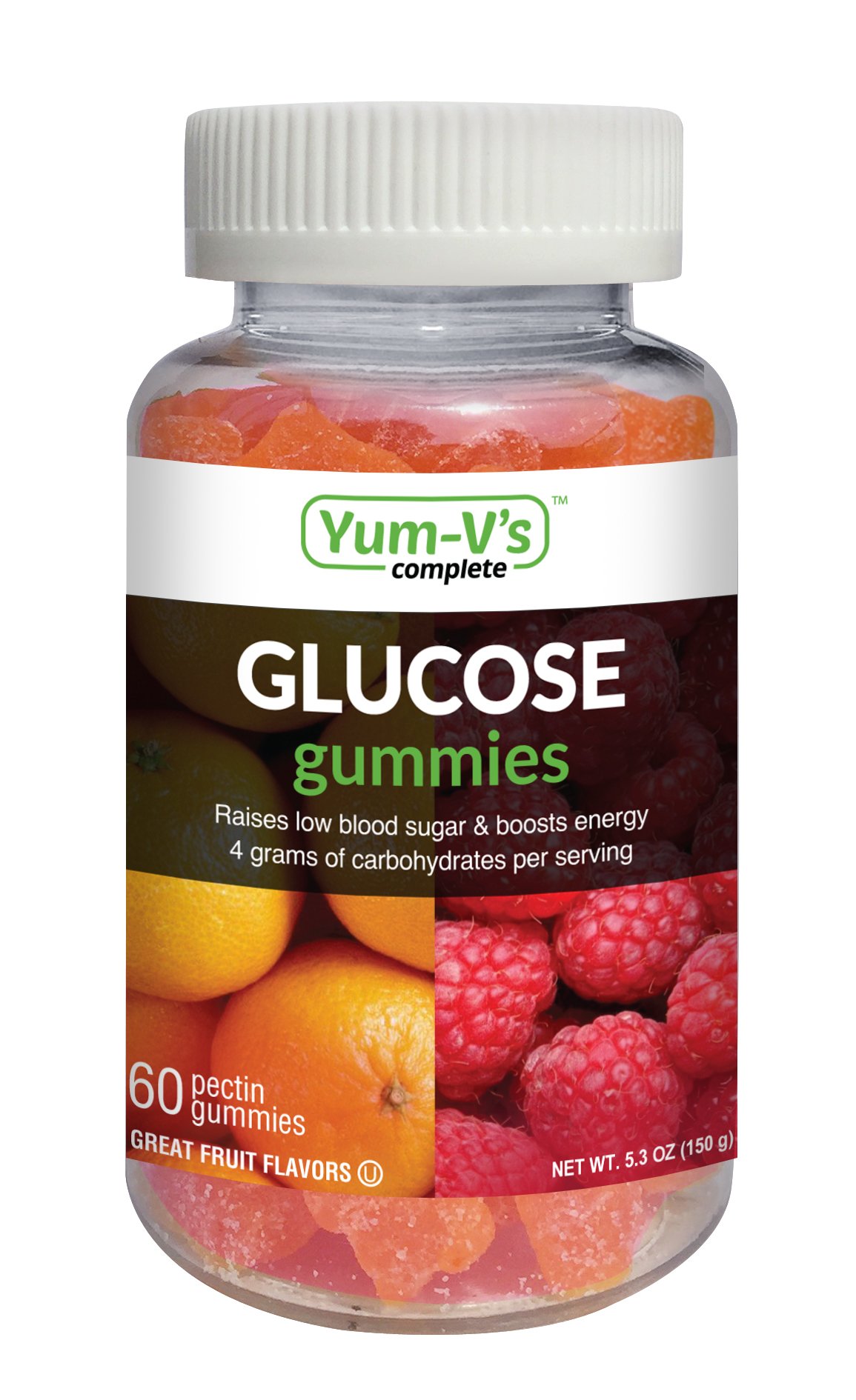 YumVs Complete Glucose Gummies, Fruit Flavors, (60 Ct); Chewable Nutritional Supplement for Men and Women, Gluten Free, Vegan, Kosher, Halal …