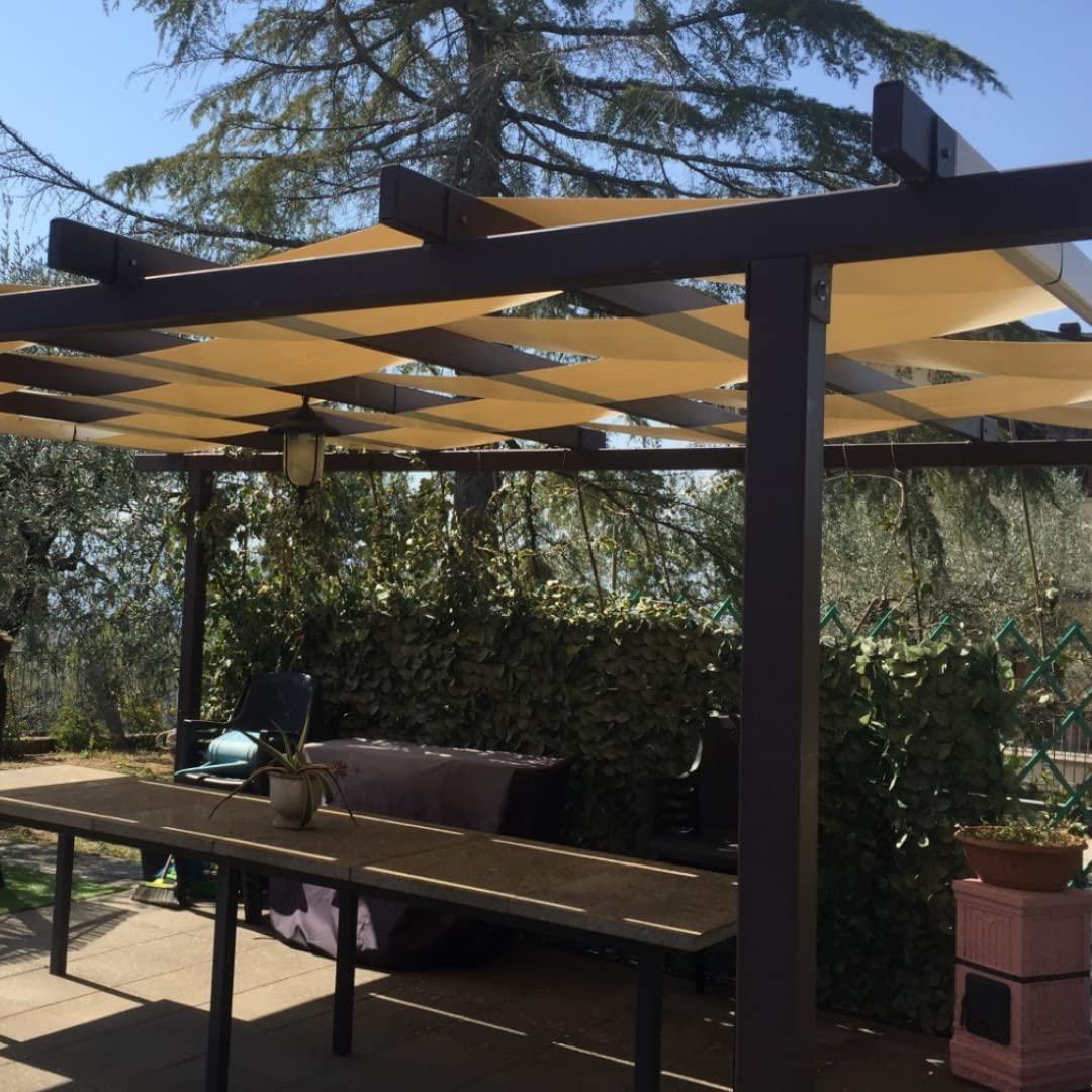 TENDAGGIMANIA Bandas de PVC de 650 gr/m2 para Cobertura de Estructura, Pergola - Medida 75 cm x 600 cm - Color Blanco