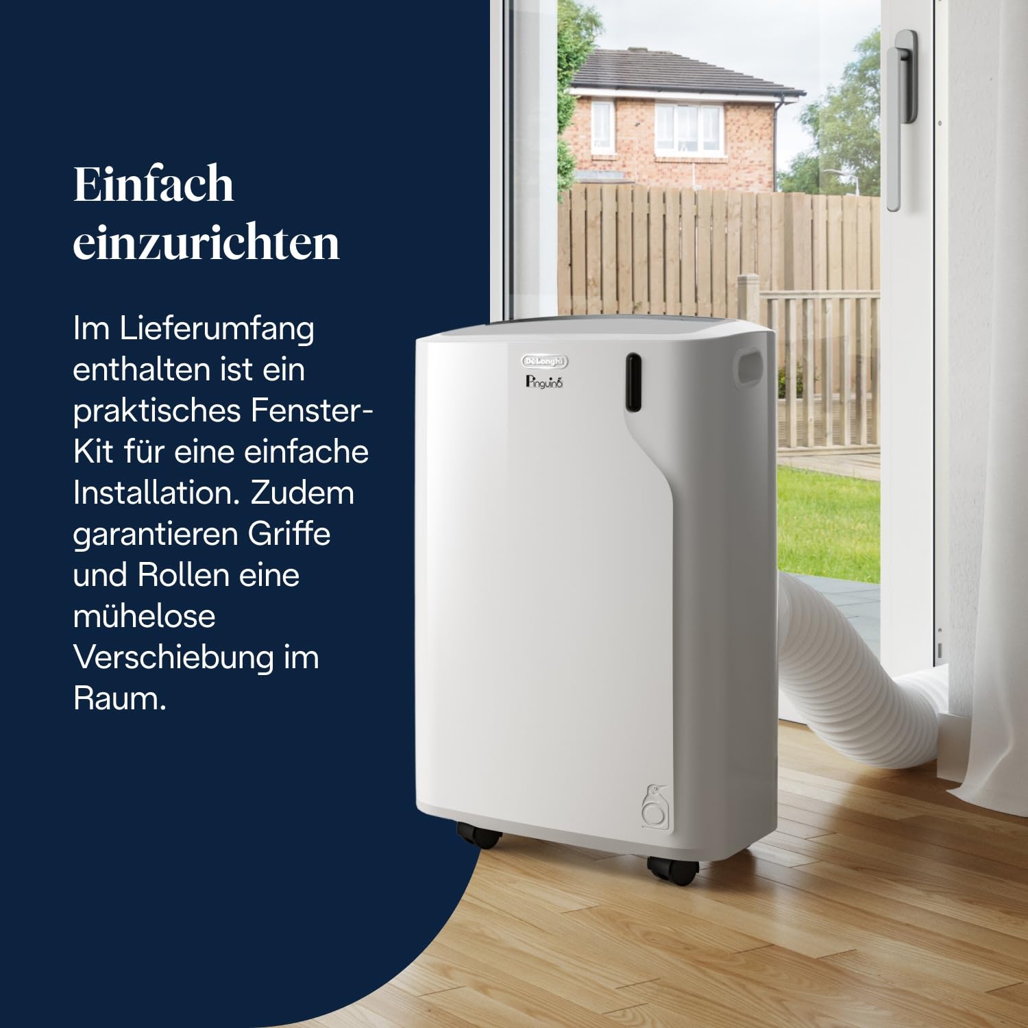 De'Longhi Pinguino 3-in-1 Mobiles Klimagerät 9400 BTU bis 27 m² PACEM82