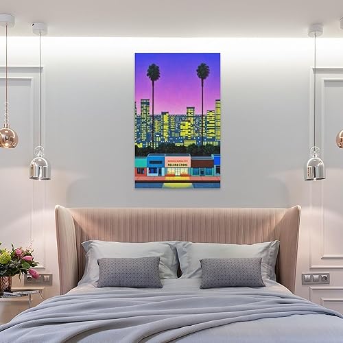 Miniatura 8 de Pintura de paisaje retro moderna estilo pop Nagai Hiroshi Home Bar decoración de pared (6) pósteres e impresiones de pintura en lienzo para