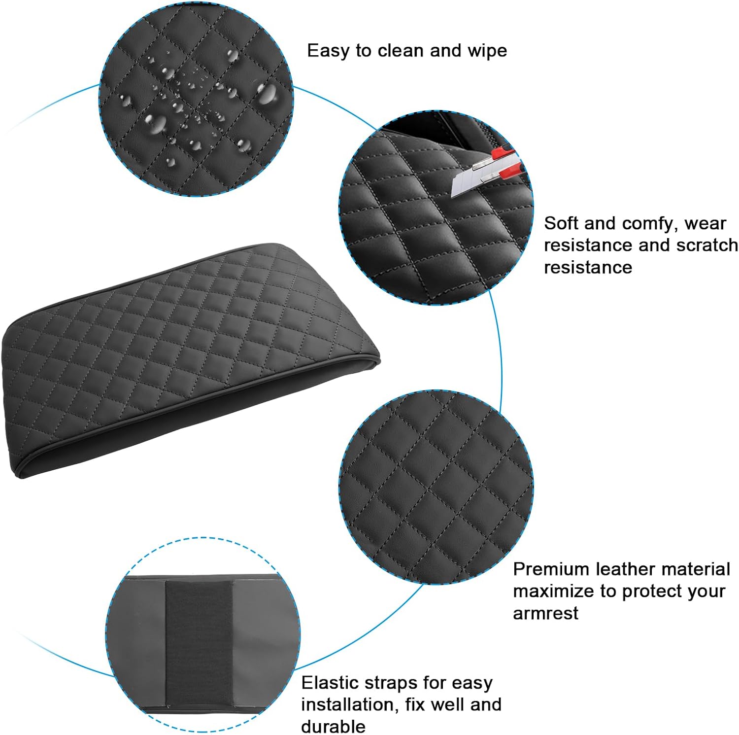 SXCY for 2024 2025 2026 Hyundai Santa Fe Armrest Cover for Hyundai Santa Fe 2025 2026 Accessories 2025 2026 Santa Fe Center Console Cover 2024-2026 Santa Fe Middle Console Cover Pad (Argyle Pattern)