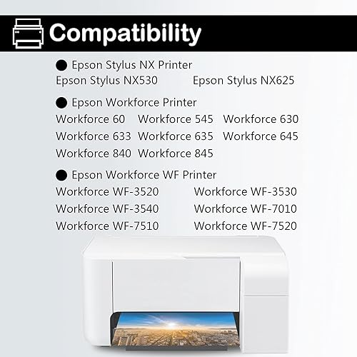 Miniatura 2 de Doswy Paquete de 5 cartuchos de tinta de repuesto T127 para Epson 127 T127 uso para Workforce 545 845 645 WF-3540 WF-3520 WF-7010 WF-7510 WF-7520