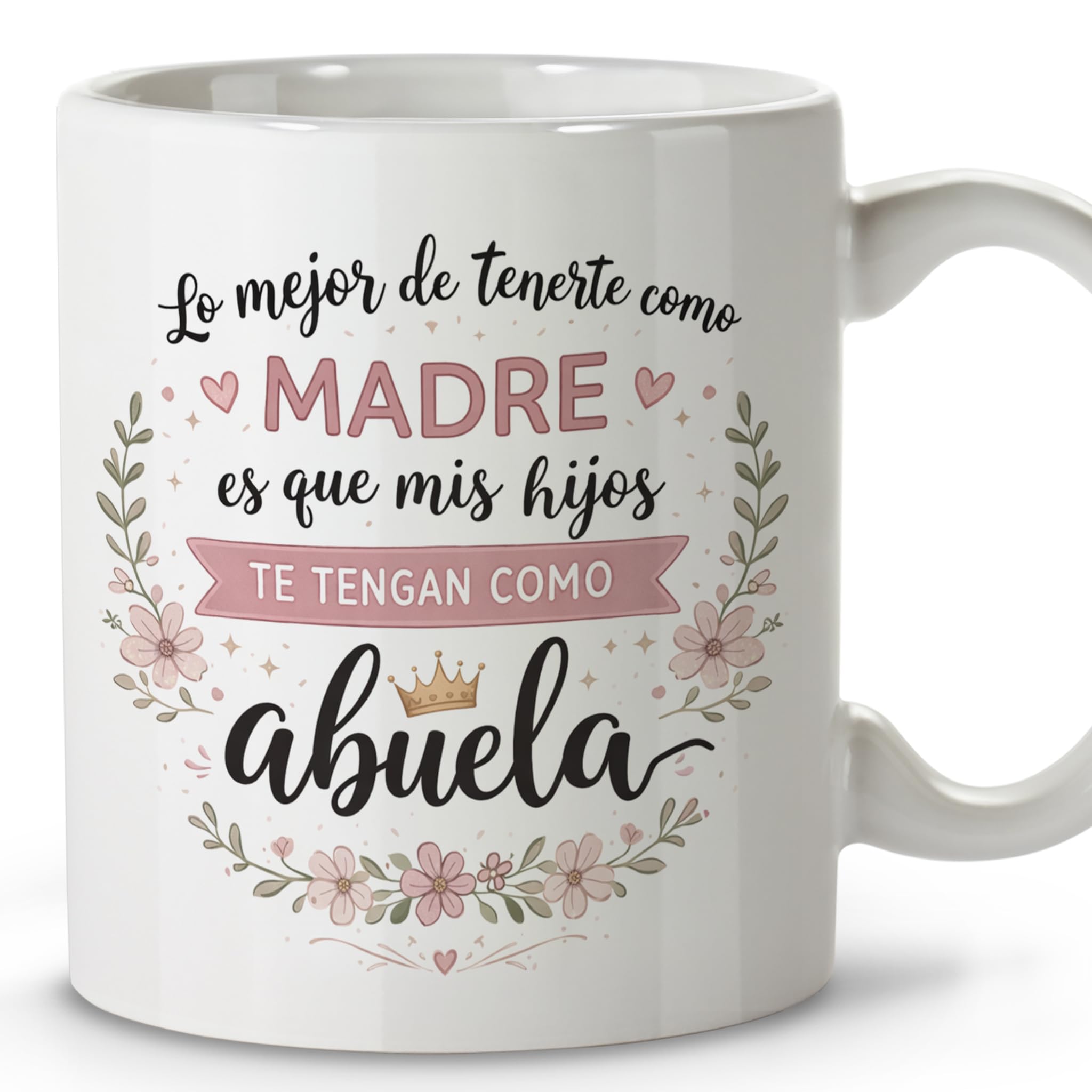 LolaPix Taza Abuela. Regalo Abuelas Dia de la Madre. Regalos para Mama Original. Apta para Lavavajillas. Yaya Regalo. Taza Dia de la Madre Abuela 330ml Color Interior a elegir. Te tengan como Abuela