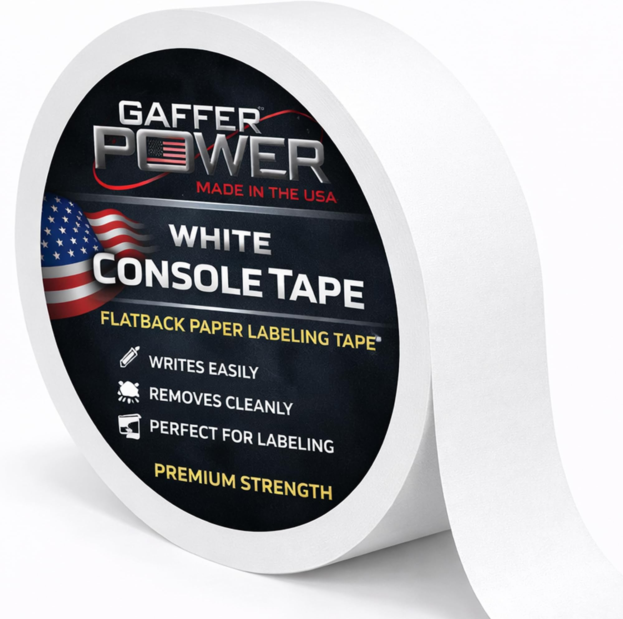 Gaffer Power Console Tape 1” x 20 Yards – Write-On Labeling Tape for Audio Mixers, DJ Equipment, Lighting Boards & Stage Use – Removable, Non-Reflective