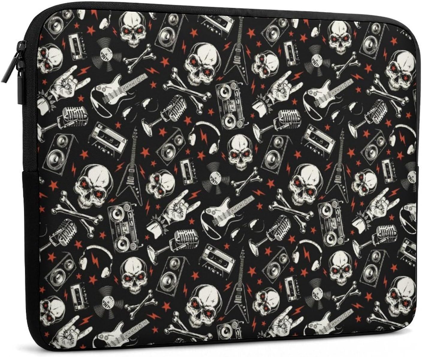 Laptop Sleeve Cases Music Theme Happy Halloween Laptop Bag Protective Cover Compatible with Notebook Lightweight Computer Zipper Case Travel Carrying Covers 17inch for Women Men