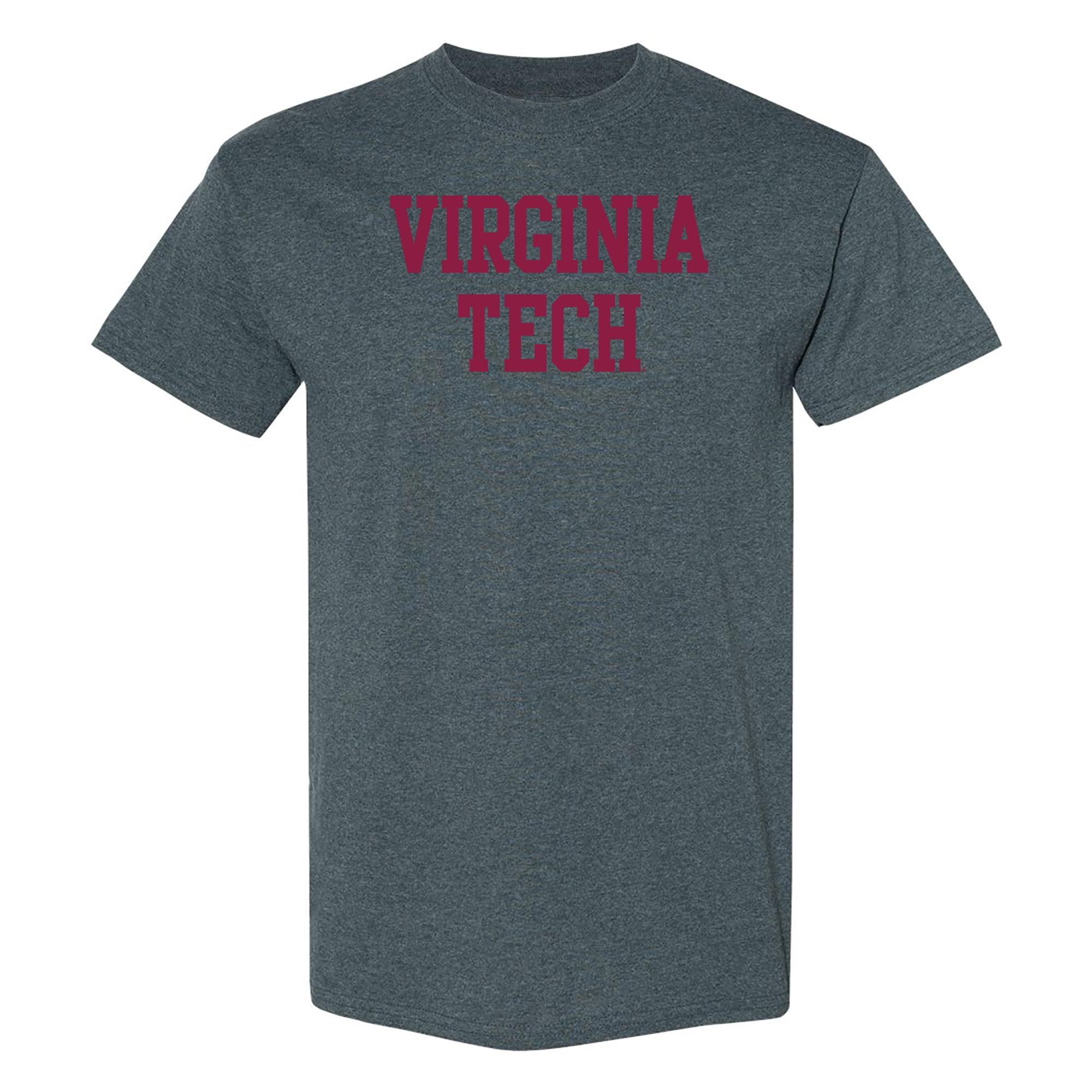 UGP Campus Apparel NCAA University Basic Block Sports Team T-Shirt, Virginia Tech Hokies Dark Heather, XXL — image 1