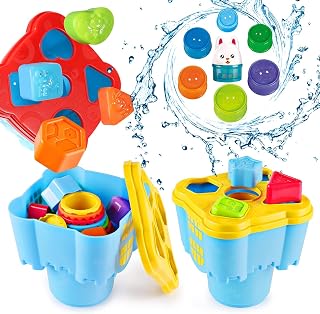 Adalex Global 12 Set Baby Stacking Cups Plastic Cups Toddler Bath Toys Stack Cup Baby Toy Activity Nesting Cup