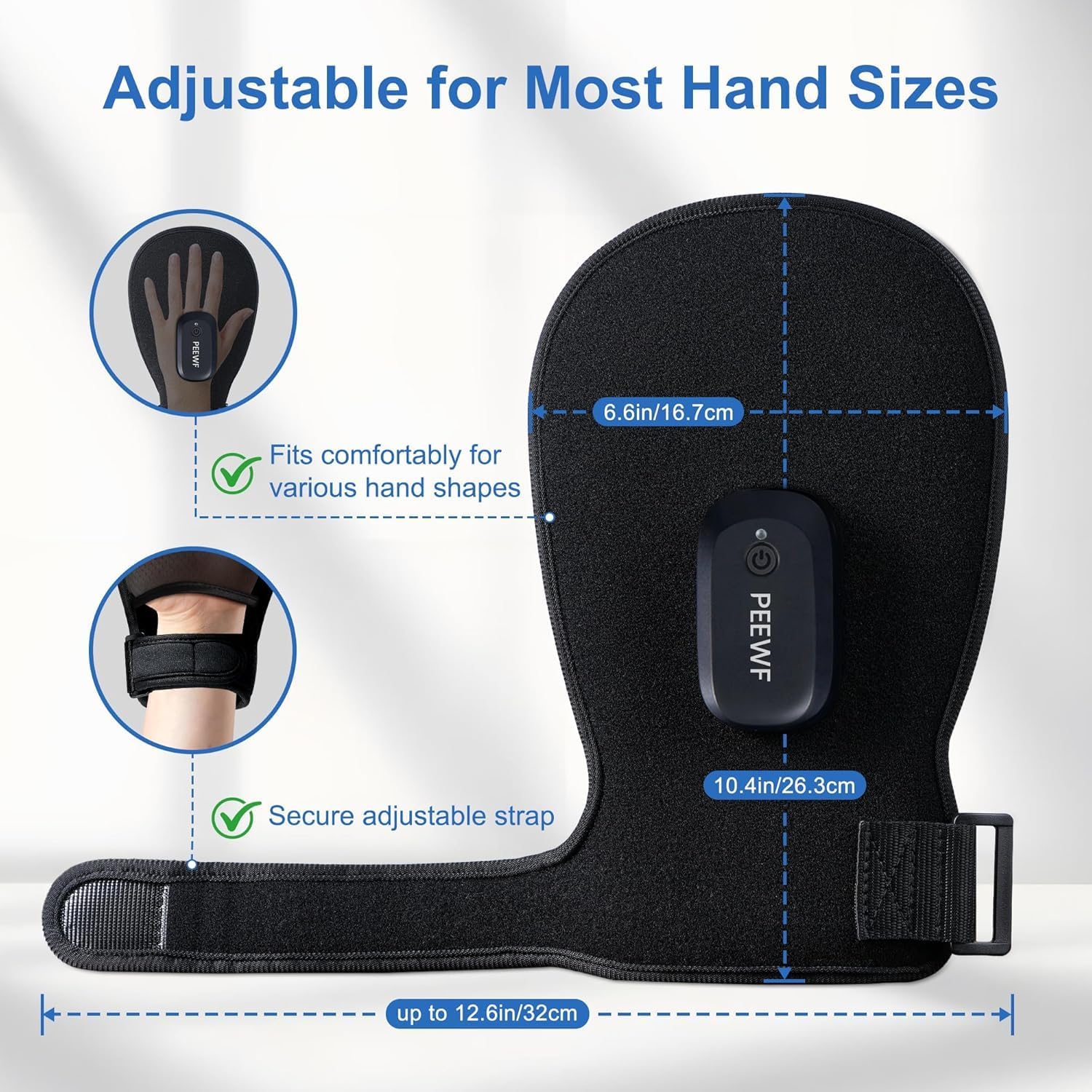 Wireless Red Light Therapy Glove for Hands – 660nm & 850nm Near-Infrared | Pain Relief for Arthritis, Carpal Tunnel, Sore Muscles | 30 LEDs + Built-in Gentle Heating Wires | Breathable | Auto Shut-Off