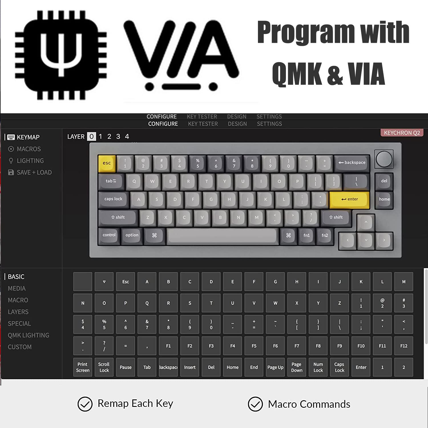Amazon | Keychron Q2 QMK/VIA メカニカル有線キーボードノブ