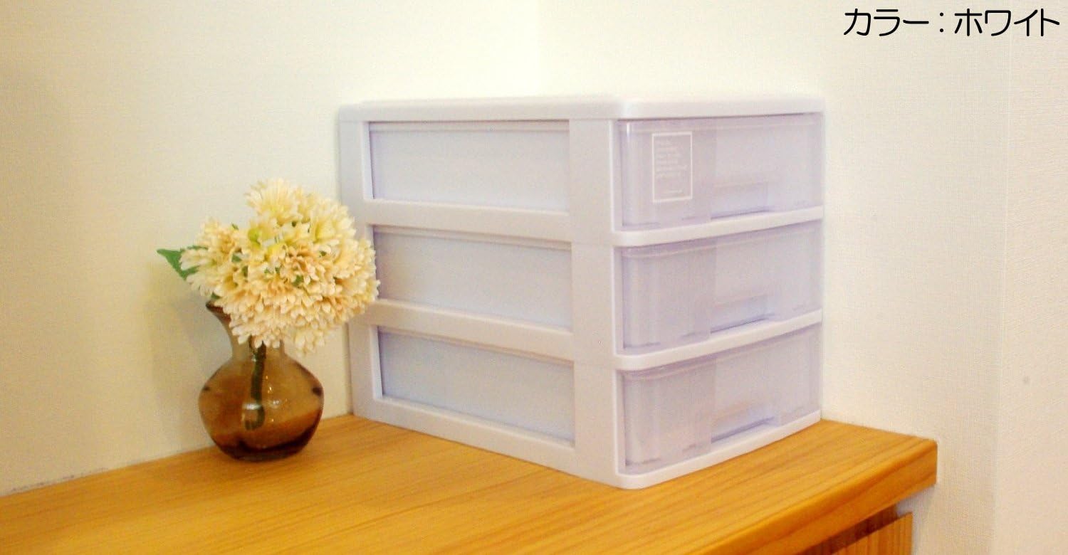 サンコープラスチック(SankoPlastic) Sanko Plastic Small Storage 3 Tiers, Silki - Width 10.9 x Depth 13.8 x Height 11.0 inches (25.2 x 35 x 28 cm), Green