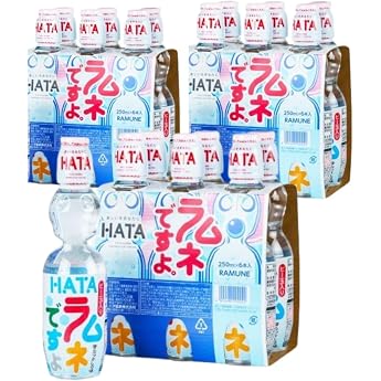 Hata Minerals Ramene PET Lamune 8.5 fl oz 250 ml, 18 Bottles 6 Pack x 3 Sets, Plastic Bottles, Marbles, Juice, Commercial Use, Large Capacity GOS