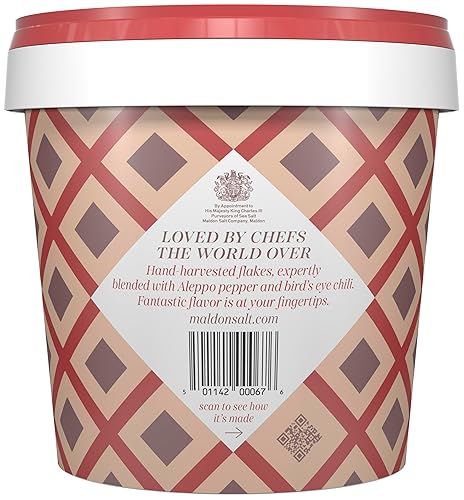 Miniatura 2 de Maldon Sal marina de chile con chiles de Alepo y ojo de pájaro, perfecta para una amplia gama de platos, fantástica explosión de sabor, copos en