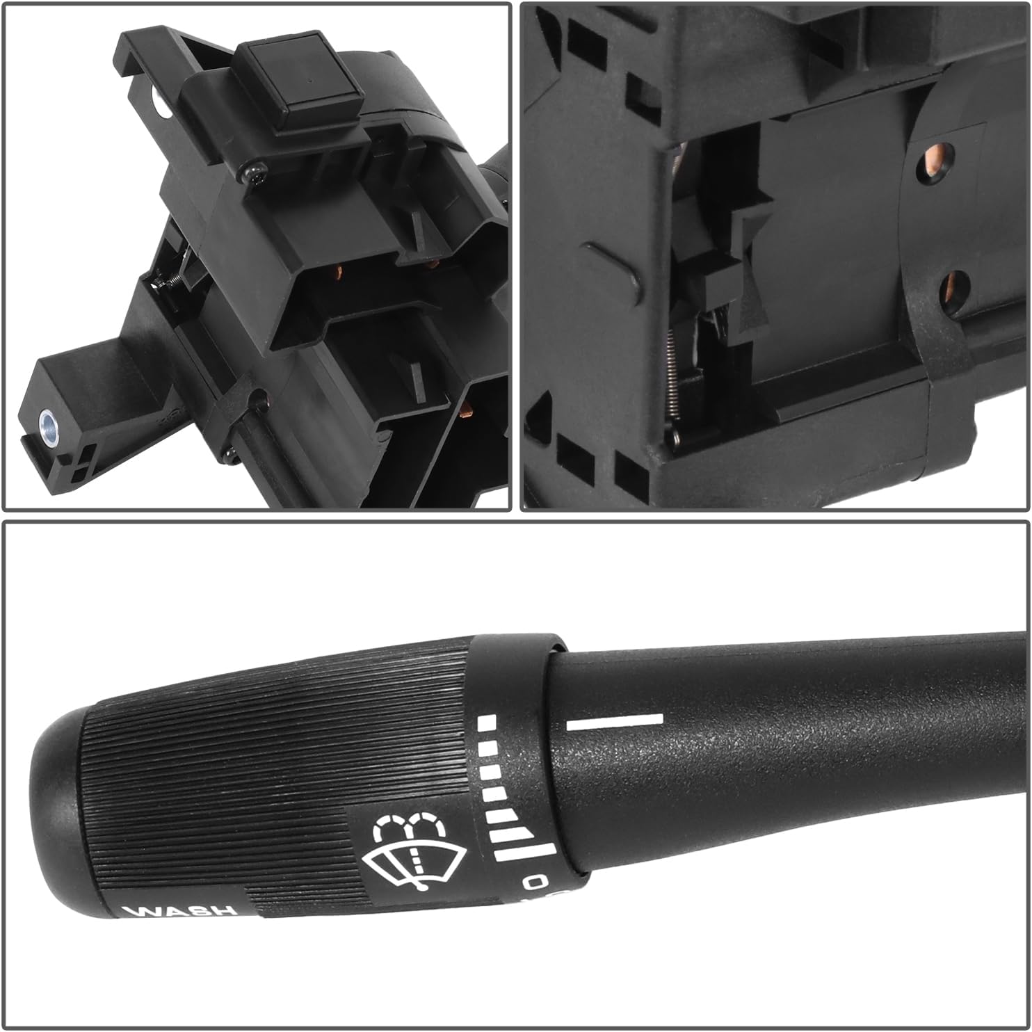 Auto Dynasty Factory Style Multi-Function Combination Switch Assembly Compatible with Ford Mustang 1987-1989, Driver Left Side, Black