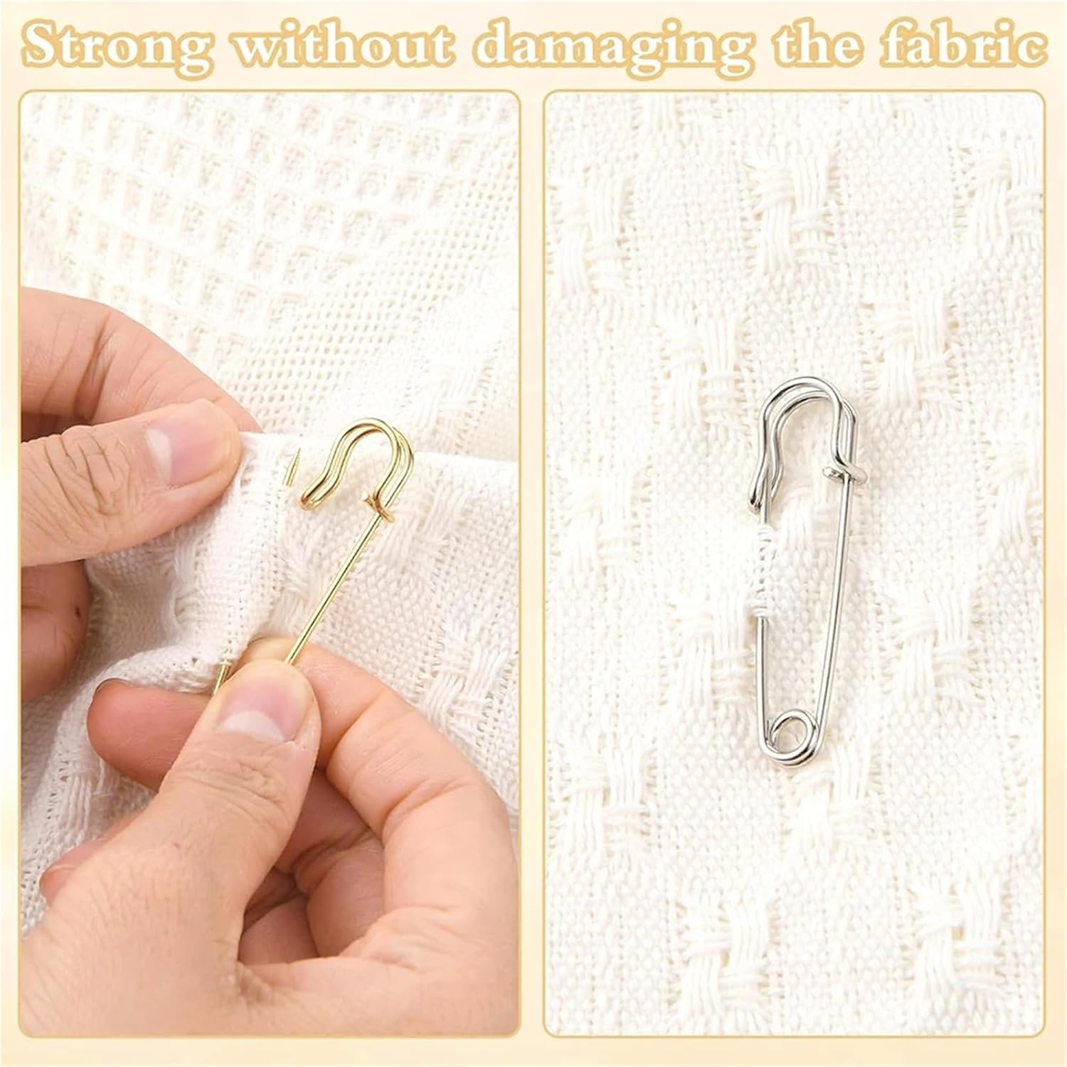 200 PCS Large Safety Pins for Clothes Heavy Duty Quilting Blanket Gold Silver Decorative for Canvas Clothing Crafts for Clothes