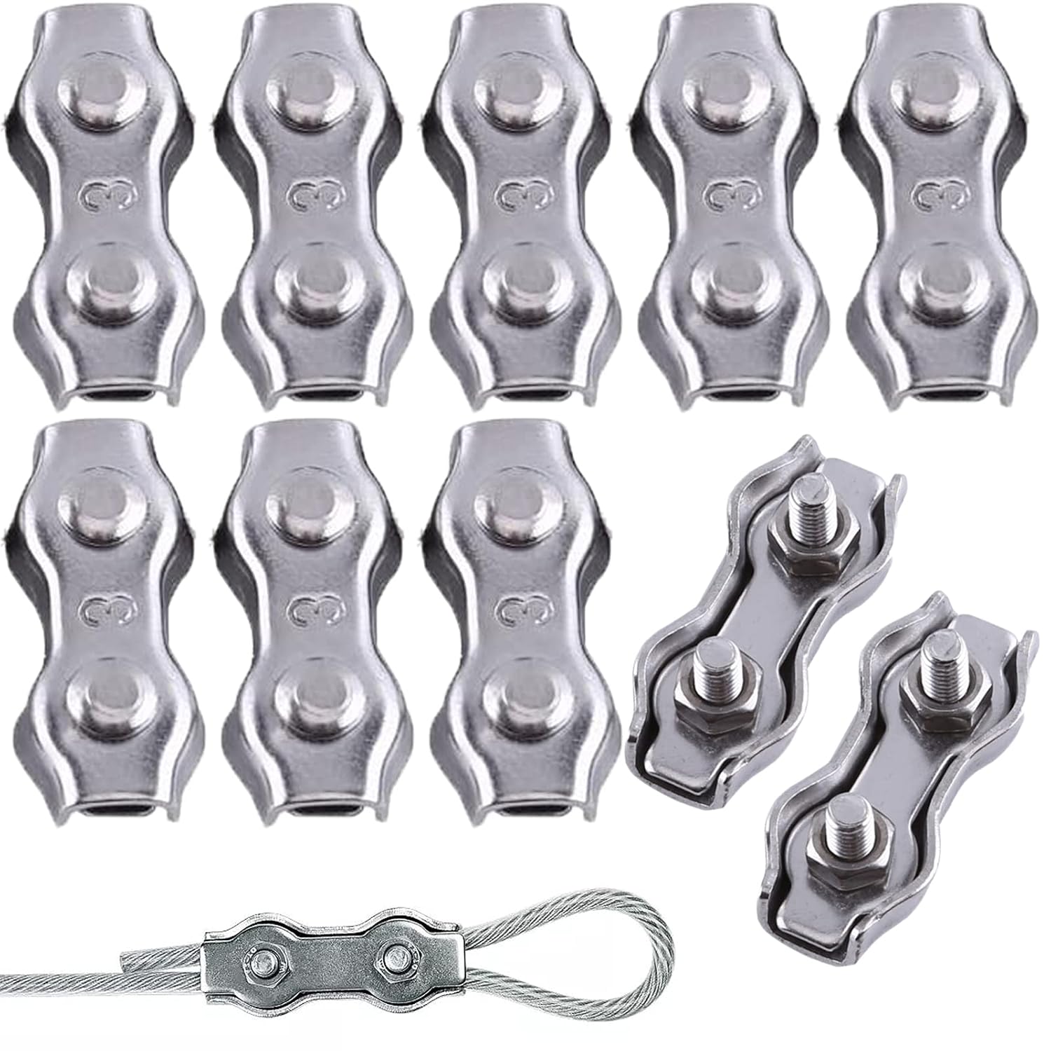 Double Clamp Steel Wire Rope Duplex Clamp Duplex Clips Stainless Steel