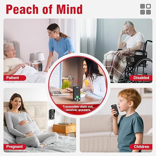 Miniatura 4 de CallToU Intercomunicadores dúplex completos inalámbricos para el hogar para personas mayores y cuidadores - 500 pies de largo alcance, sin tarifa
